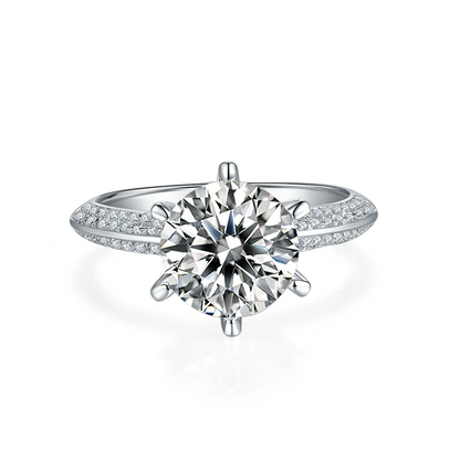 3ct Round Moissanite Solitaire Ring