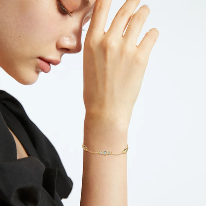 In Stock Jewelry 925 Sterling Silver Chain Wrapped 3mm&2mm Round VVS1 Moissanite Ladies Mossanite Bracelet With GRA Certificate