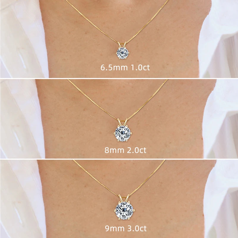 6 claw Moissanite pendant