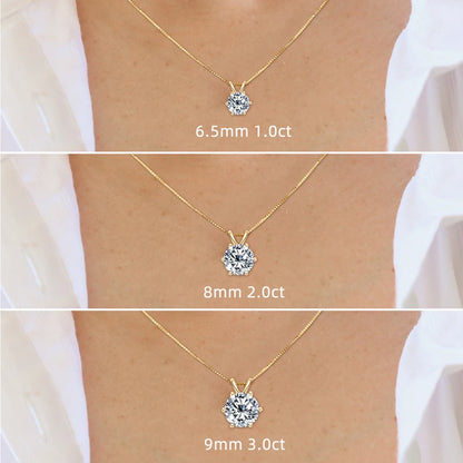 6 claw Moissanite pendant
