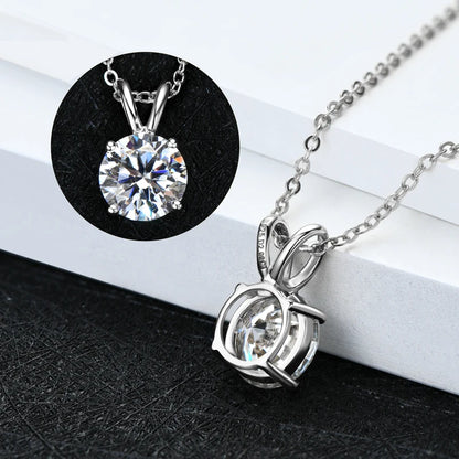 4-Claw Moissanite Solitaire Pendant Necklace