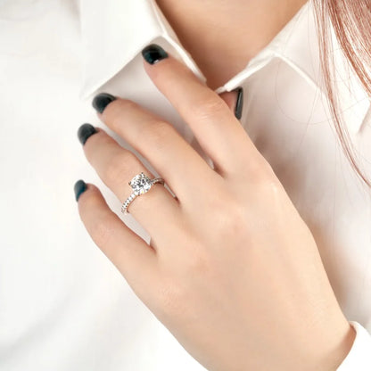 Hidden Halo Moissanite Engagement Ring