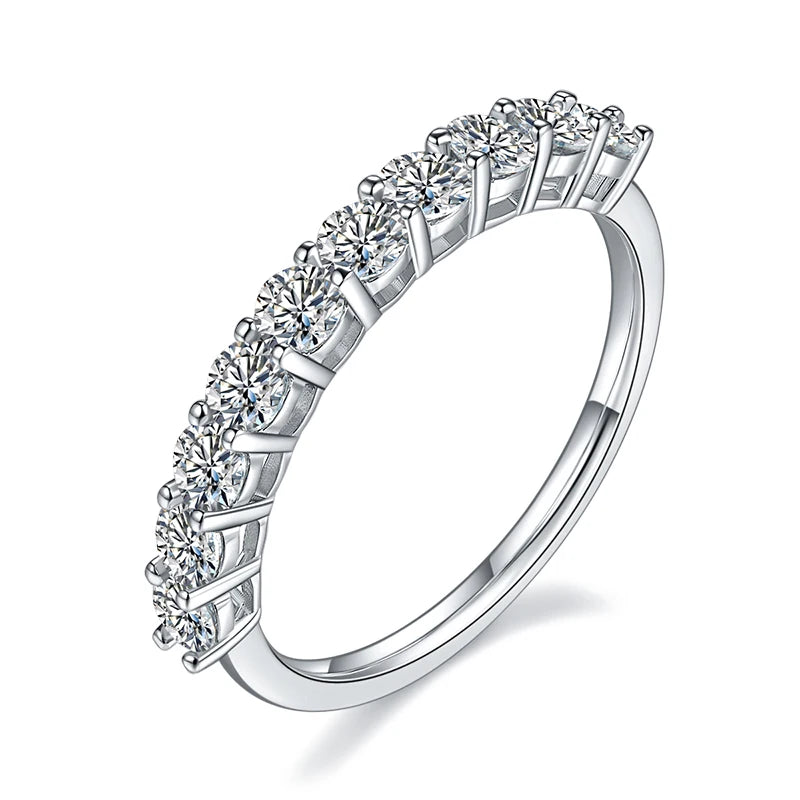 Moissanite Half Eternity Ring