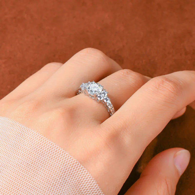 Round Moissanite Wedding Promise Ring