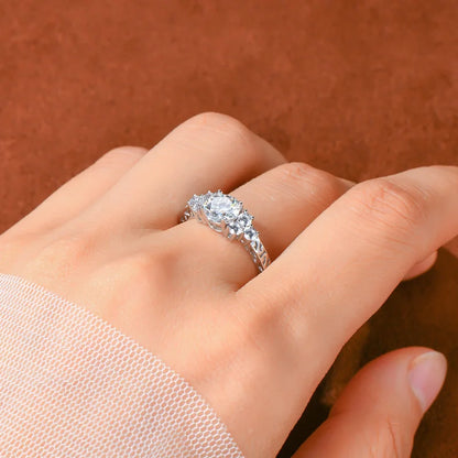 Round Moissanite Wedding Promise Ring