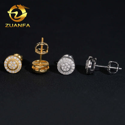 2025 Hot Selling Bulk Stock in America Warehouse Fashion Fire Jewelry Hip Hop S925 Screw Back VVS1 Moissanite Stud Earrings