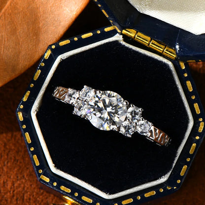 Round Moissanite Wedding Promise Ring