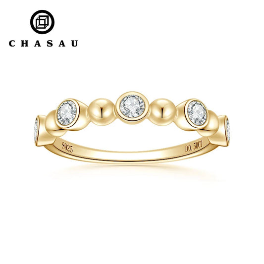 Wedding Promise 925 Sliver Five Stone 3.0mm 0.1ct Fashionable Women's Round Cut Moissanite Ring for Women Ring Set