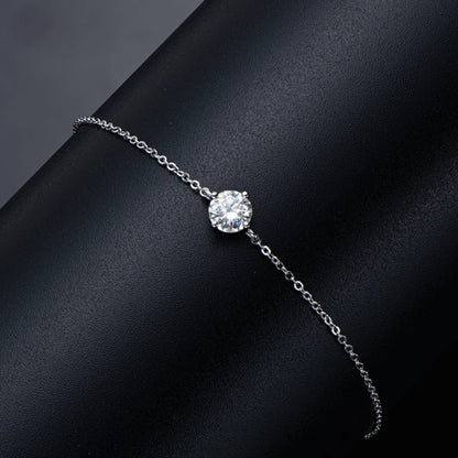 Best Selling Trendy Fashion Women Luxury Fine Jewelry 1ct 1.0ct 1 Carat 6.5mm Moissanite S925 Sterling Silver Bracelets Bangles