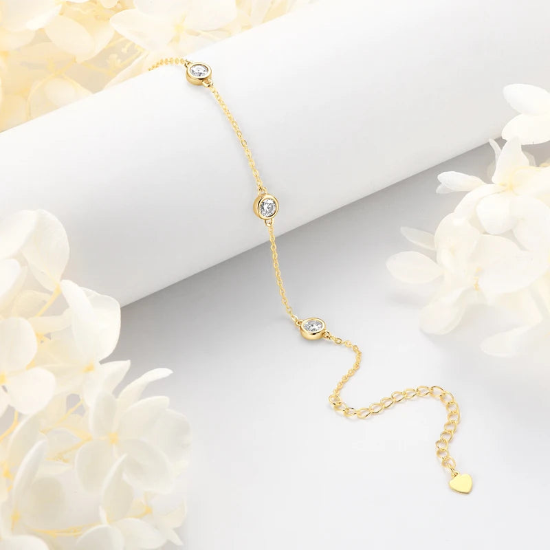 Sterling Silver 925 Bracelet Engagement Wedding Jewelry 4mm 1.2cttw All D Moissanite Diamond Bracelet for Girls