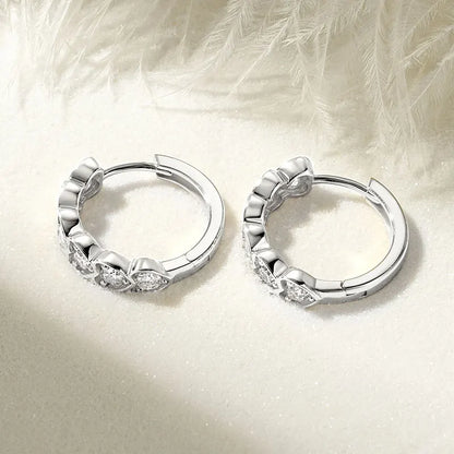Moissanite Heart Hoop Earrings