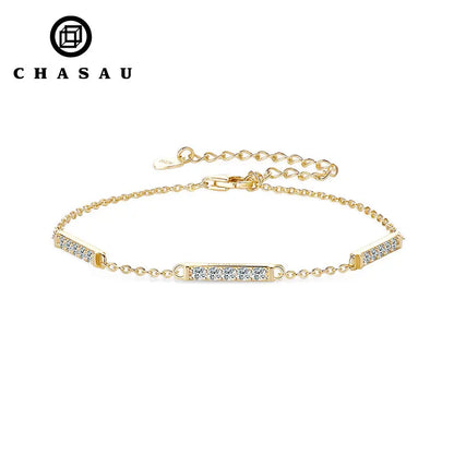 New Product Ladies Charm 925 Sterling Silver Gra VVS 2mm D Color Round Cut Moissanite Fashion Bracelet for Women Girls Wedding