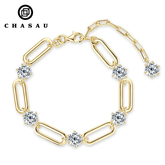 Hot Sale Classic Fashion Women Luxury Fine Jewelry Moissanite S925 Sterling Silver Sister Bracelet for Girls Birthday Christmas