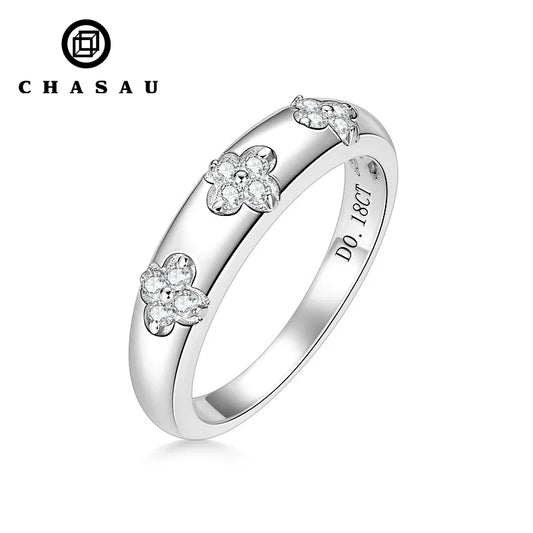 Four-Leaf Clover Moissanite Ring