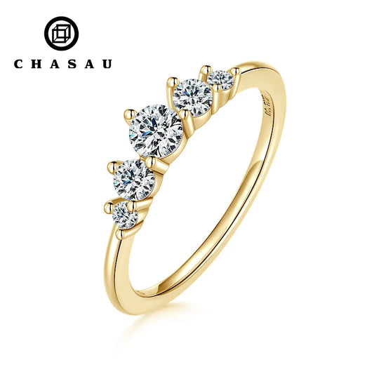 Five Stone Crown Moissanite Ring