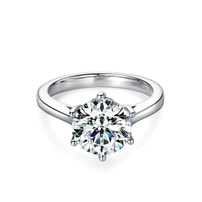 2ct 3ct 4ct 925 Sterling Silver VVS Solitaire Moissanite Wedding Engagement Ring for Women With Gra Certificate