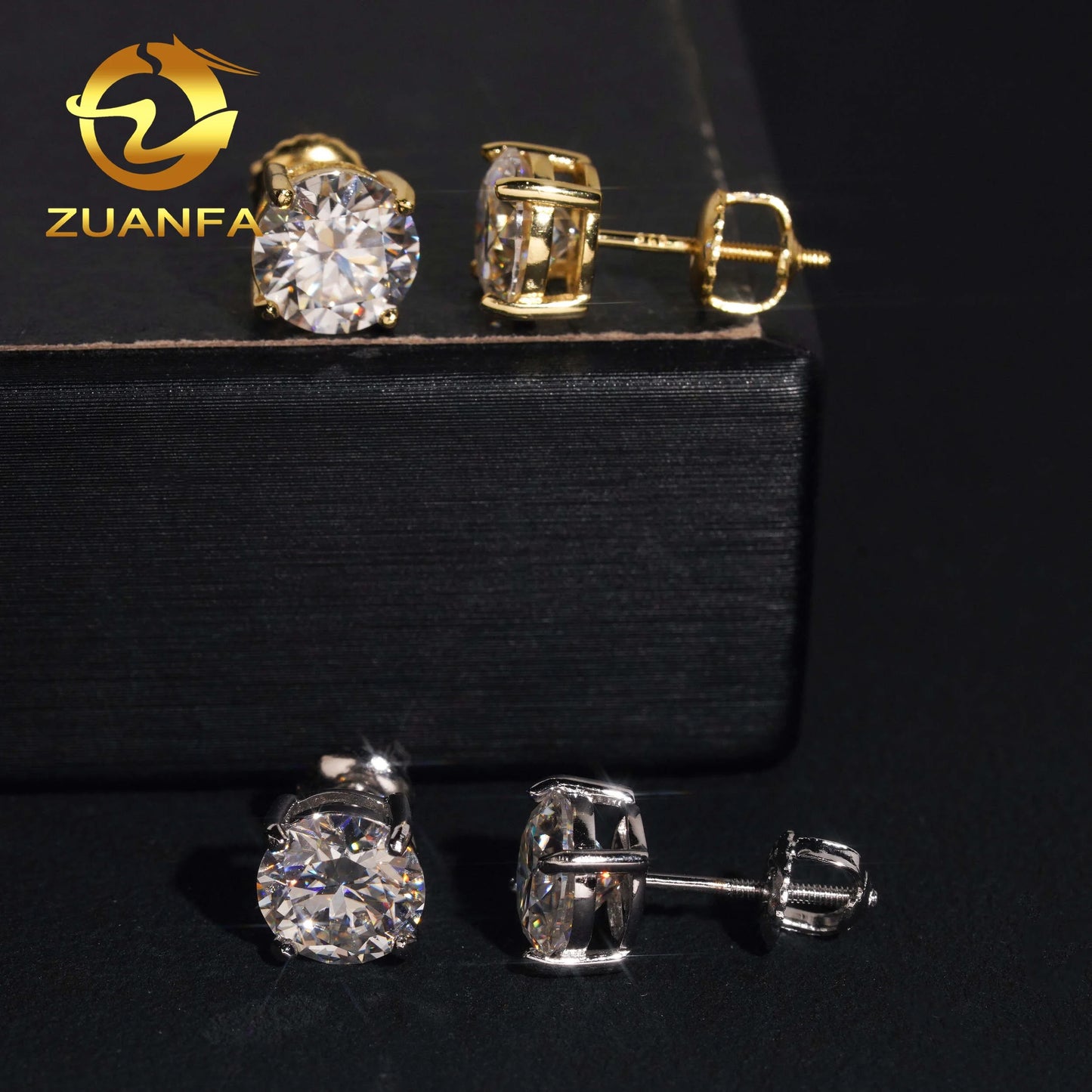 Fashion Jewelry 925 Sterling Silver Stud Earring 7.5mm GRA Certified VVS Moissanite Earrings