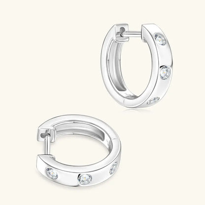 Wholesale Bulk Women Moissanite Jewelry 925 Silver Forever 2.5mm Moissanite Diamond Huggie Hoop Earrings for Men Women