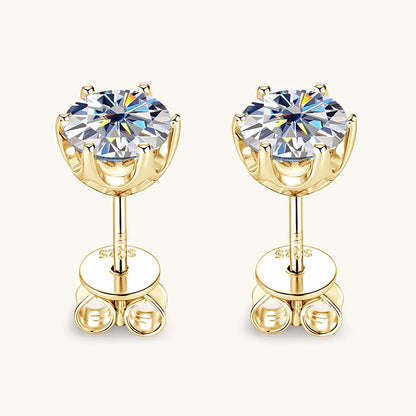 6-Claw Moissanite Stud Earrings
