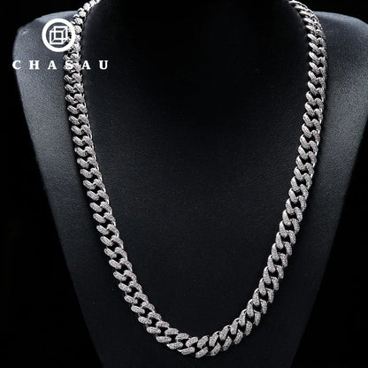 Custom Fine Jewelry Cubic Zirconia Rope Hip Hop Tennis Neck Chain Mens Link Necklace Cuban Gold Silver Chains Design for Men