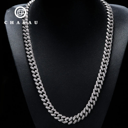 Custom Fine Jewelry Cubic Zirconia Rope Hip Hop Tennis Neck Chain Mens Link Necklace Cuban Gold Silver Chains Design for Men
