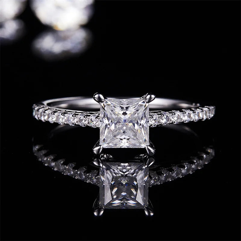 Princess Cut Pavé Ring