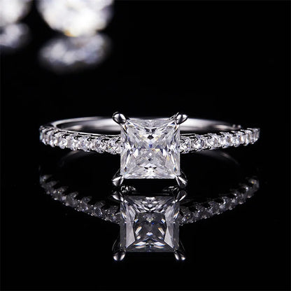 Princess Cut Pavé Ring