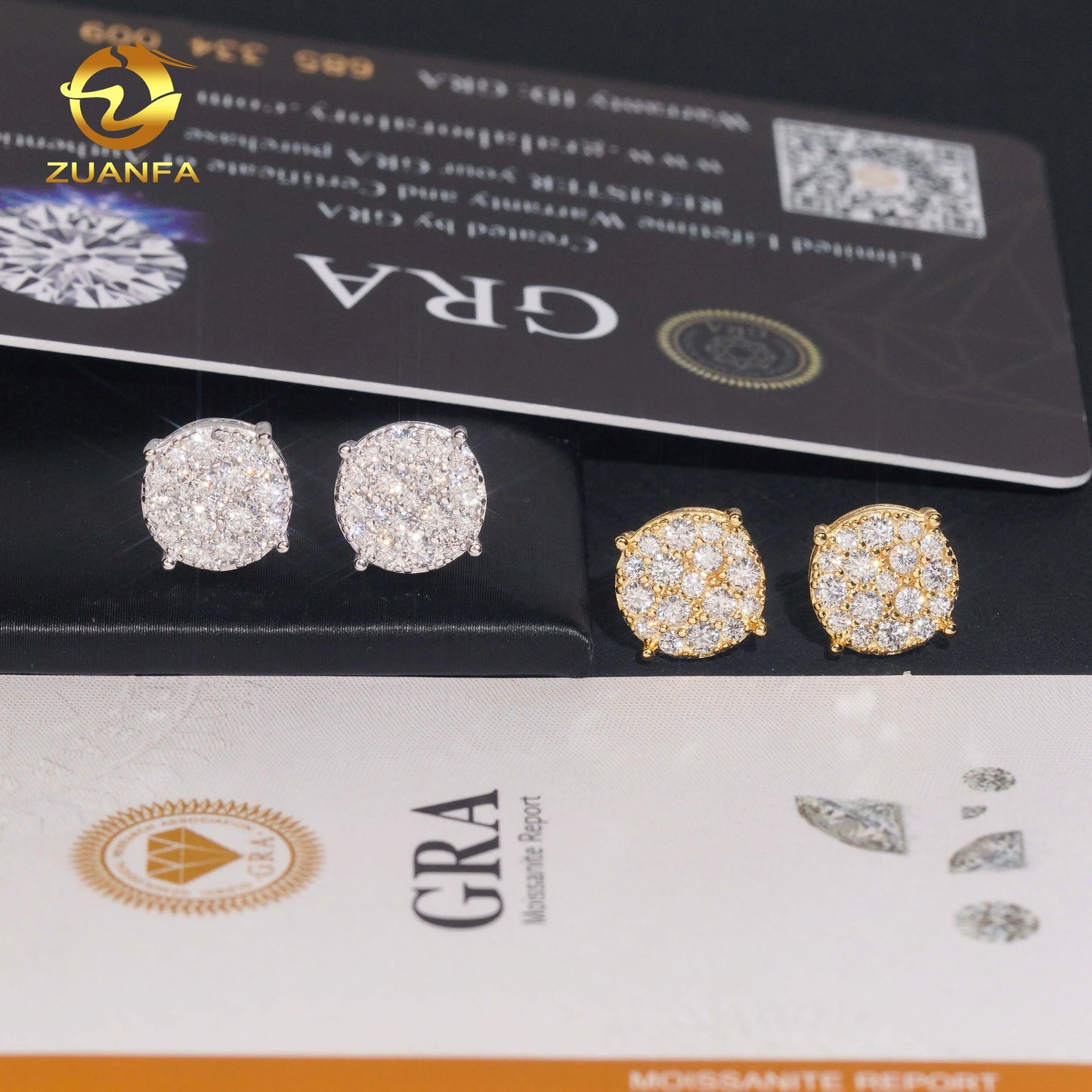 US Local Stock Fast Shipping Hip Hop Style Iced Out Mens Iced Out Diamond 925 Silver Moissanite Earrings