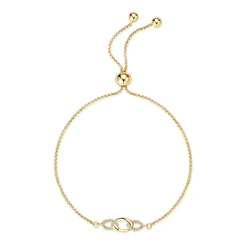 Modern Round Box Chain Adjustable Beads 925 Sterling Silver 0.8mm D0.07CT Real Moissanite Ladies Mossanite Bracelet for Women