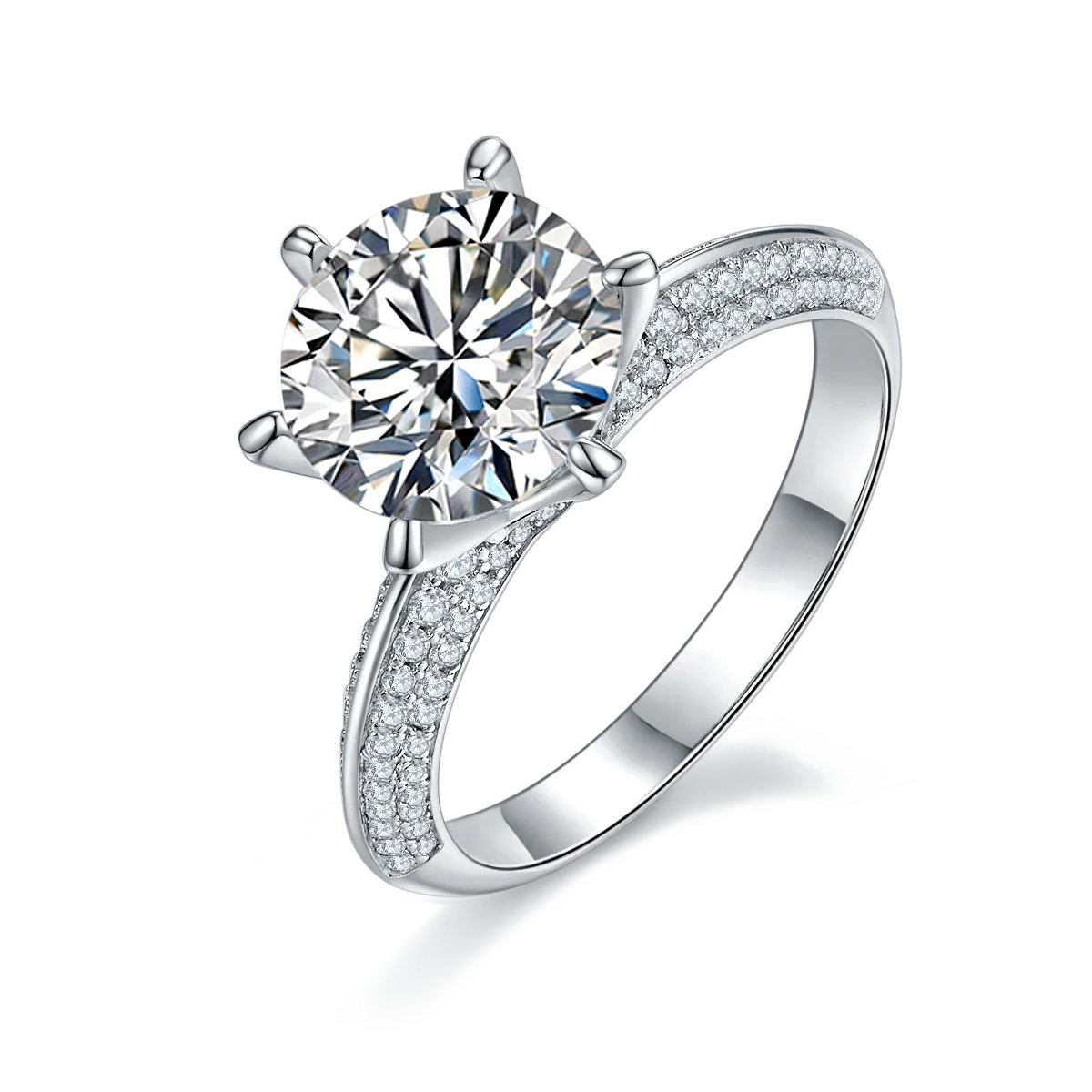 3ct Round Moissanite Solitaire Ring