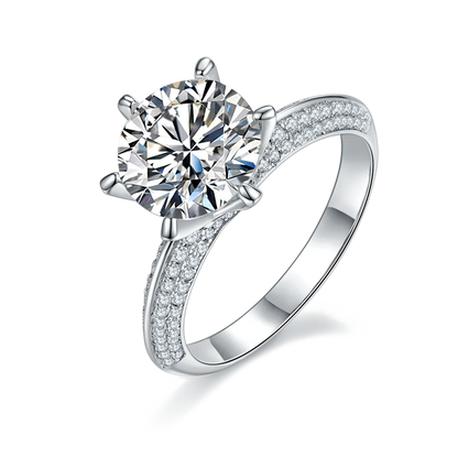 3ct Round Moissanite Solitaire Ring