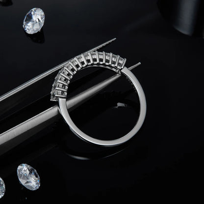 Emerald Cut Moissanite Eternity Band Ring