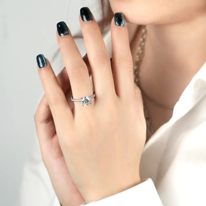 Hidden Halo Moissanite Engagement Ring