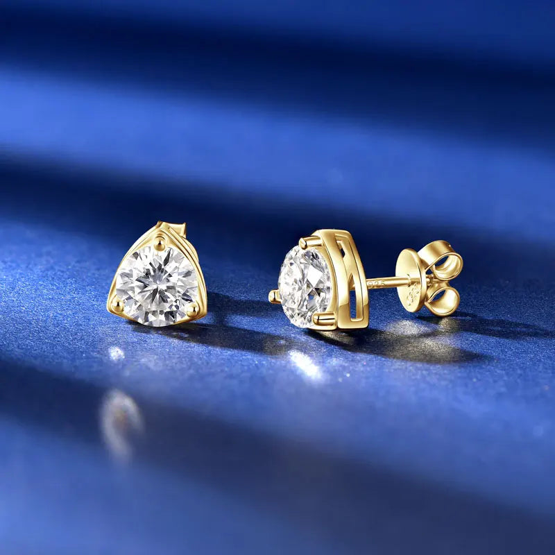 Three-Claw Moissanite Hoop Earrings