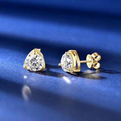 Three-Claw Moissanite Hoop Earrings