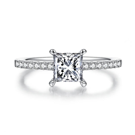 Princess Cut Pavé Ring