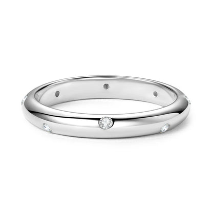 Dome Burnish Setting Wedding Band Ring