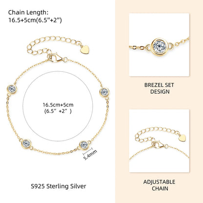 Sterling Silver 925 Bracelet Engagement Wedding Jewelry 4mm 1.2cttw All D Moissanite Diamond Bracelet for Girls