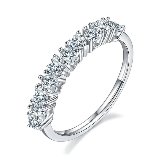 Heart Cut Moissanite Eternity Band Ring