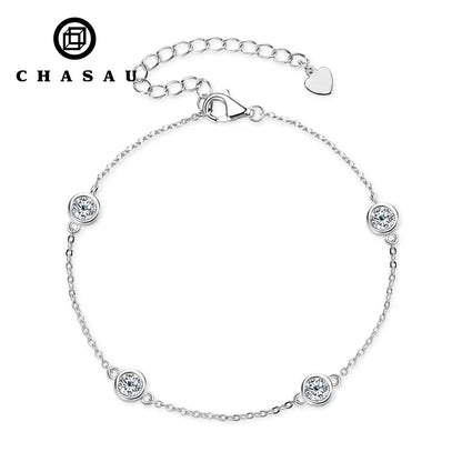 Sterling Silver 925 Bracelet Engagement Wedding Jewelry 4mm 1.2cttw All D Moissanite Diamond Bracelet for Girls