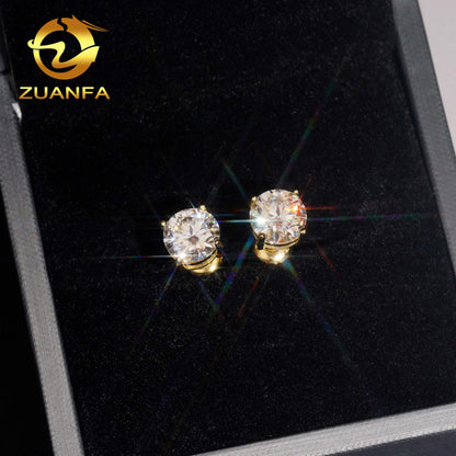 Fashion Jewelry 925 Sterling Silver Stud Earring 7.5mm GRA Certified VVS Moissanite Earrings