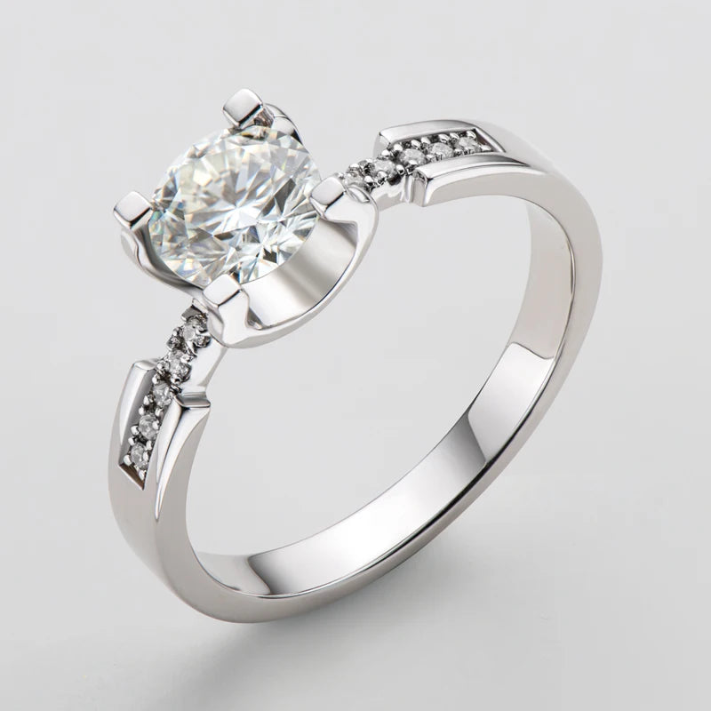 Classic Round Moissanite Solitaire Ring
