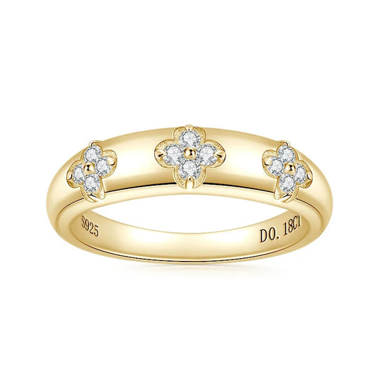 Flower Halo Moissanite Eternity Band Ring