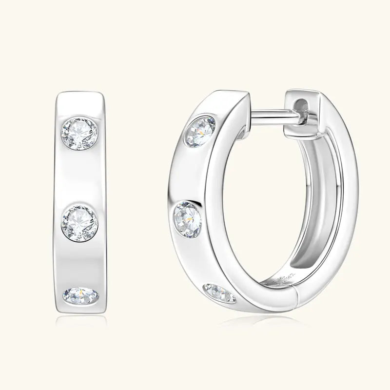 Wholesale Bulk Women Moissanite Jewelry 925 Silver Forever 2.5mm Moissanite Diamond Huggie Hoop Earrings for Men Women