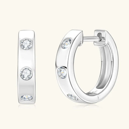 Wholesale Bulk Women Moissanite Jewelry 925 Silver Forever 2.5mm Moissanite Diamond Huggie Hoop Earrings for Men Women