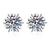 Heart Flaw 4mm/5mm/6.5mm/7.5mm/8mm Real Moissanite Stud Earrings Gold Plated 925 Sterling Silver Snowflake Earrings for Women