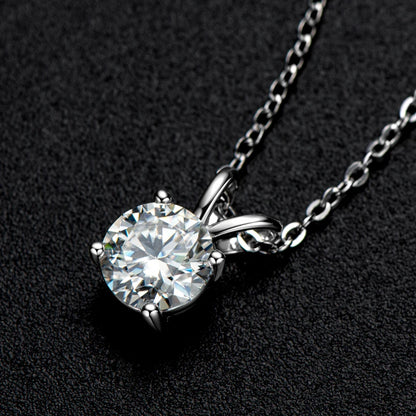 4-Claw Moissanite Solitaire Pendant Necklace