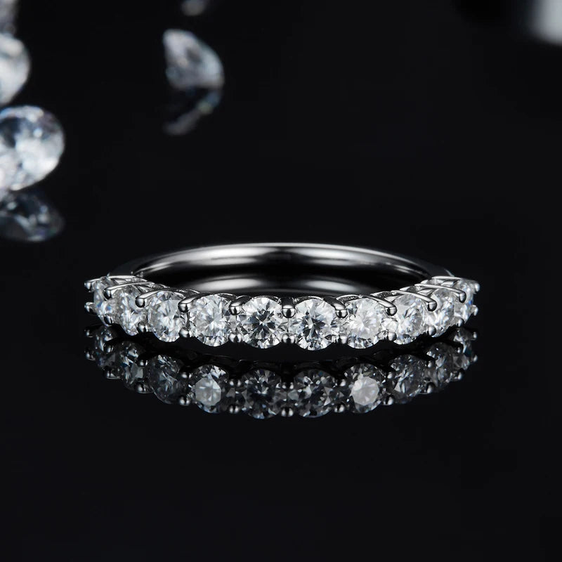 Moissanite Half Eternity Ring