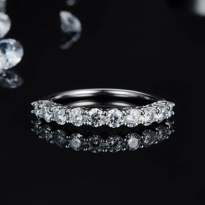 Moissanite Half Eternity Ring