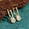 Sparkle 5mm 0.5ct Iced Out Light Luxury Moissanite 925 Sterling Silver U-Shaped Dangle Hoop Earrings for Women